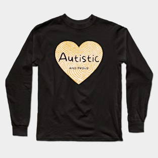 Autistic And Proud Orange Heart Long Sleeve T-Shirt